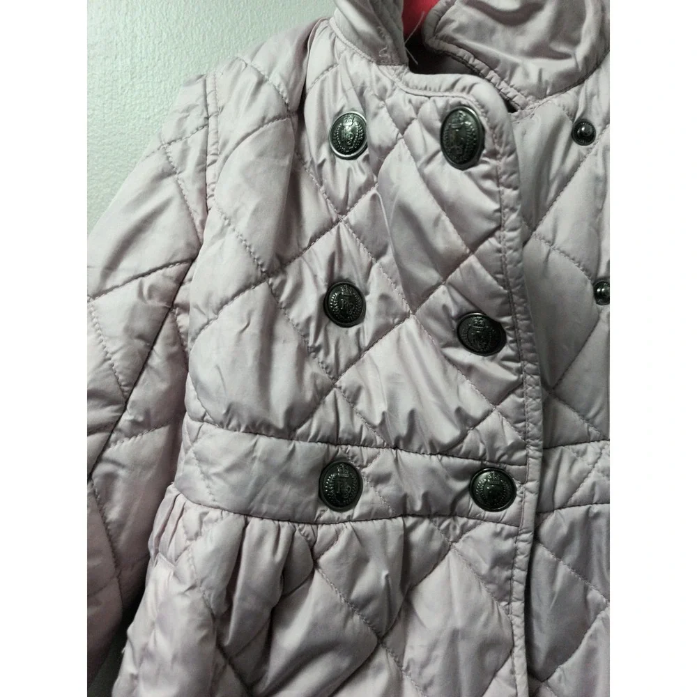 Ralph Lauren Baby Girls Plain Weave Quilted Jacket Pink Pockets Size 24 Months